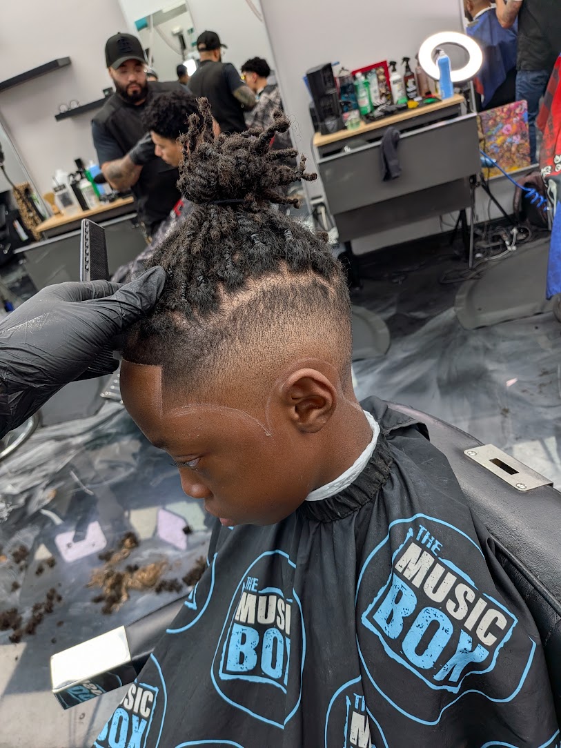 Kids fade with top twists, cut by The Head Sculptor
